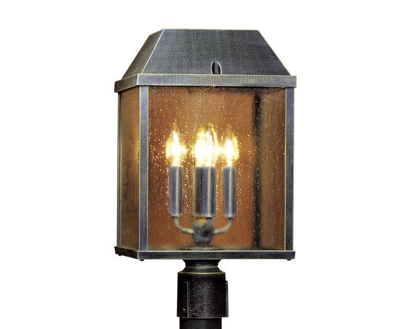 Salem, Large, aluminum, Post Mount, Clear acrylic, (4) 25W B10, 120V